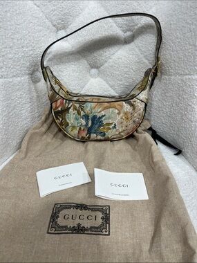 Gucci Ophidia GG Flora Mini Half Moon Shoulder Bag Worn Once Dust Bag Included